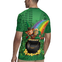 Hawaii Saint Patrick's Day Rugby Jersey Funny Leprechaun With Pot Of Gold - Polynesian Tattoo LT14 - Polynesian Pride