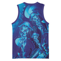 Purple Paradise Polynesia Jellyfish Basketball Jersey Plumeria Polynesian Tattoo Glowing Vibes LT14 - Polynesian Pride