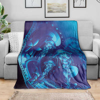 Purple Paradise Polynesia Jellyfish Blanket Plumeria Polynesian Tattoo Glowing Vibes LT14 - Polynesian Pride