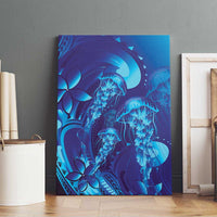 Purple Paradise Polynesia Jellyfish Canvas Wall Art Plumeria Polynesian Tattoo Glowing Vibes LT14 - Polynesian Pride
