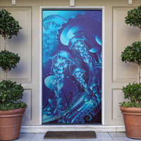 Purple Paradise Polynesia Jellyfish Door Cover Plumeria Polynesian Tattoo Glowing Vibes LT14 Purple - Polynesian Pride