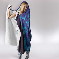 Purple Paradise Polynesia Jellyfish Hooded Blanket Plumeria Polynesian Tattoo Glowing Vibes LT14 - Polynesian Pride