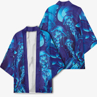 Purple Paradise Polynesia Jellyfish Kimono Plumeria Polynesian Tattoo Glowing Vibes LT14 - Polynesian Pride