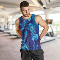 Purple Paradise Polynesia Jellyfish Men Tank Top Plumeria Polynesian Tattoo Glowing Vibes LT14 Purple - Polynesian Pride