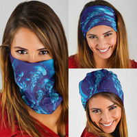 Purple Paradise Polynesia Jellyfish Neck Gaiter Plumeria Polynesian Tattoo Glowing Vibes LT14 - Polynesian Pride