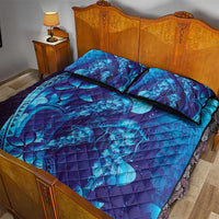 Purple Paradise Polynesia Jellyfish Quilt Bed Set Plumeria Polynesian Tattoo Glowing Vibes LT14 - Polynesian Pride