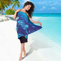 Purple Paradise Polynesia Jellyfish Sarong Plumeria Polynesian Tattoo Glowing Vibes LT14 - Polynesian Pride