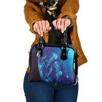 Purple Paradise Polynesia Jellyfish Shoulder Handbag Plumeria Polynesian Tattoo Glowing Vibes LT14 One Size Purple - Polynesian Pride