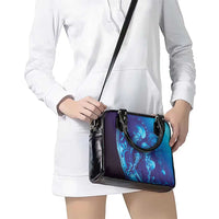 Purple Paradise Polynesia Jellyfish Shoulder Handbag Plumeria Polynesian Tattoo Glowing Vibes LT14 - Polynesian Pride