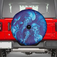 Purple Paradise Polynesia Jellyfish Spare Tire Cover Plumeria Polynesian Tattoo Glowing Vibes LT14 - Polynesian Pride