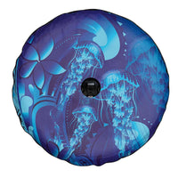 Purple Paradise Polynesia Jellyfish Spare Tire Cover Plumeria Polynesian Tattoo Glowing Vibes LT14 - Polynesian Pride
