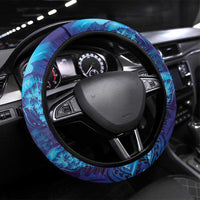 Purple Paradise Polynesia Jellyfish Steering Wheel Cover Plumeria Polynesian Tattoo Glowing Vibes LT14 Universal Fit Purple - Polynesian Pride