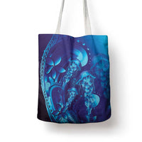 Purple Paradise Polynesia Jellyfish Tote Bag Plumeria Polynesian Tattoo Glowing Vibes LT14 - Polynesian Pride