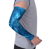 Blue Gradient Polynesia Jellyfish Arm Sleeves Plumeria Polynesian Tattoo Glowing Vibes LT14 - Polynesian Pride