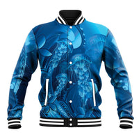 Blue Gradient Polynesia Jellyfish Baseball Jacket Plumeria Polynesian Tattoo Glowing Vibes LT14 Unisex Blue - Polynesian Pride
