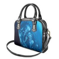 Blue Gradient Polynesia Jellyfish Shoulder Handbag Plumeria Polynesian Tattoo Glowing Vibes LT14 - Polynesian Pride
