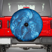 Blue Gradient Polynesia Jellyfish Spare Tire Cover Plumeria Polynesian Tattoo Glowing Vibes LT14 - Polynesian Pride