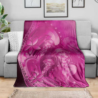 Pink Gradient Polynesia Jellyfish Blanket Plumeria Polynesian Tattoo Glowing Vibes LT14 - Polynesian Pride