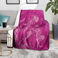Pink Gradient Polynesia Jellyfish Blanket Plumeria Polynesian Tattoo Glowing Vibes LT14 - Polynesian Pride