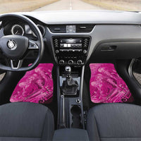 Pink Gradient Polynesia Jellyfish Car Mats Plumeria Polynesian Tattoo Glowing Vibes LT14 Set 2pcs - Front Pink - Polynesian Pride