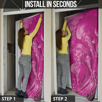 Pink Gradient Polynesia Jellyfish Door Cover Plumeria Polynesian Tattoo Glowing Vibes LT14 - Polynesian Pride