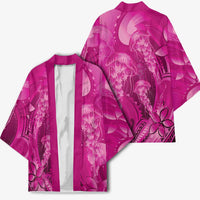 Pink Gradient Polynesia Jellyfish Kimono Plumeria Polynesian Tattoo Glowing Vibes LT14 - Polynesian Pride