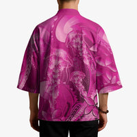 Pink Gradient Polynesia Jellyfish Kimono Plumeria Polynesian Tattoo Glowing Vibes LT14 - Polynesian Pride