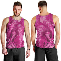 Pink Gradient Polynesia Jellyfish Men Tank Top Plumeria Polynesian Tattoo Glowing Vibes LT14 - Polynesian Pride