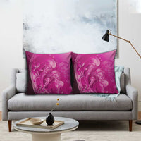 Pink Gradient Polynesia Jellyfish Pillow Cover Plumeria Polynesian Tattoo Glowing Vibes LT14 - Polynesian Pride
