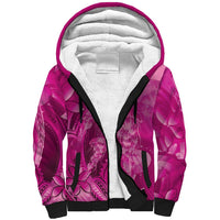 Pink Gradient Polynesia Jellyfish Sherpa Hoodie Plumeria Polynesian Tattoo Glowing Vibes LT14 Unisex Pink - Polynesian Pride