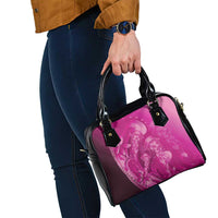 Pink Gradient Polynesia Jellyfish Shoulder Handbag Plumeria Polynesian Tattoo Glowing Vibes LT14 - Polynesian Pride