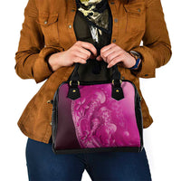Pink Gradient Polynesia Jellyfish Shoulder Handbag Plumeria Polynesian Tattoo Glowing Vibes LT14 - Polynesian Pride