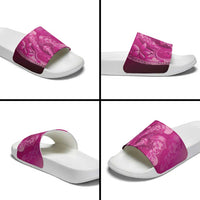 Pink Gradient Polynesia Jellyfish Slide Sandals Plumeria Polynesian Tattoo Glowing Vibes LT14 - Polynesian Pride