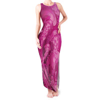Pink Gradient Polynesia Jellyfish Tank Maxi Dress Plumeria Polynesian Tattoo Glowing Vibes LT14 Women Pink - Polynesian Pride