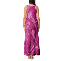 Pink Gradient Polynesia Jellyfish Tank Maxi Dress Plumeria Polynesian Tattoo Glowing Vibes LT14 - Polynesian Pride