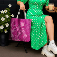 Pink Gradient Polynesia Jellyfish Tote Bag Plumeria Polynesian Tattoo Glowing Vibes LT14 - Polynesian Pride
