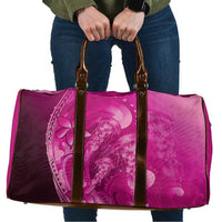 Pink Gradient Polynesia Jellyfish Travel Bag Plumeria Polynesian Tattoo Glowing Vibes LT14 Pink - Polynesian Pride