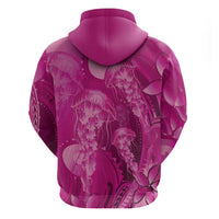 Pink Gradient Polynesia Jellyfish Zip Hoodie Plumeria Polynesian Tattoo Glowing Vibes LT14 - Polynesian Pride