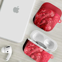 Red Gradient Polynesia Jellyfish AirPods Case Plumeria Polynesian Tattoo Glowing Vibes LT14 - Polynesian Pride