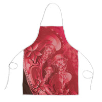 Red Gradient Polynesia Jellyfish Apron Plumeria Polynesian Tattoo Glowing Vibes LT14 Red - Polynesian Pride