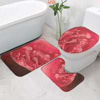 Red Gradient Polynesia Jellyfish Bathroom Set Plumeria Polynesian Tattoo Glowing Vibes LT14 - Polynesian Pride