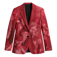 Red Gradient Polynesia Jellyfish Blazer Plumeria Polynesian Tattoo Glowing Vibes LT14 Unisex Red - Polynesian Pride