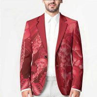 Red Gradient Polynesia Jellyfish Blazer Plumeria Polynesian Tattoo Glowing Vibes LT14 - Polynesian Pride
