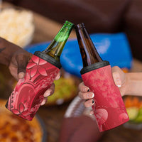 Red Gradient Polynesia Jellyfish 4 in 1 Can Cooler Tumbler Plumeria Polynesian Tattoo Glowing Vibes LT14 - Polynesian Pride