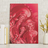 Red Gradient Polynesia Jellyfish Canvas Wall Art Plumeria Polynesian Tattoo Glowing Vibes LT14 Without Frame Red - Polynesian Pride