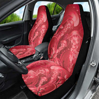 Red Gradient Polynesia Jellyfish Car Seat Cover Plumeria Polynesian Tattoo Glowing Vibes LT14 - Polynesian Pride