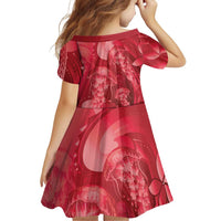 Red Gradient Polynesia Jellyfish Family Matching Summer Maxi Dress and Hawaiian Shirt Plumeria Polynesian Tattoo Glowing Vibes