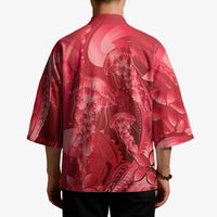 Red Gradient Polynesia Jellyfish Kimono Plumeria Polynesian Tattoo Glowing Vibes LT14 - Polynesian Pride