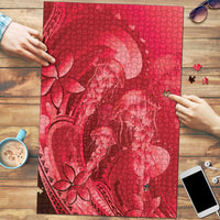 Red Gradient Polynesia Jellyfish Puzzle Plumeria Polynesian Tattoo Glowing Vibes LT14 Red - Polynesian Pride