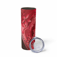 Red Gradient Polynesia Jellyfish Skinny Tumbler Plumeria Polynesian Tattoo Glowing Vibes LT14 - Polynesian Pride